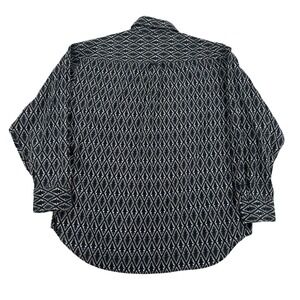 Pacific Club Mens Geometric Print Button Down Long Sleeve Shirt L Western Core